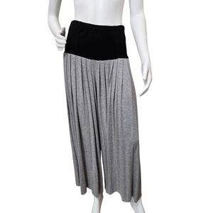 Patrizia Luca Black and Gray Wide-Leg Pants Size M